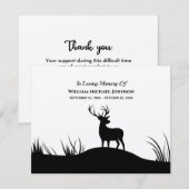 Deer in Loing Memory Herembrance Funeral Memorial Bedankkaart (Voorkant / Achterkant)