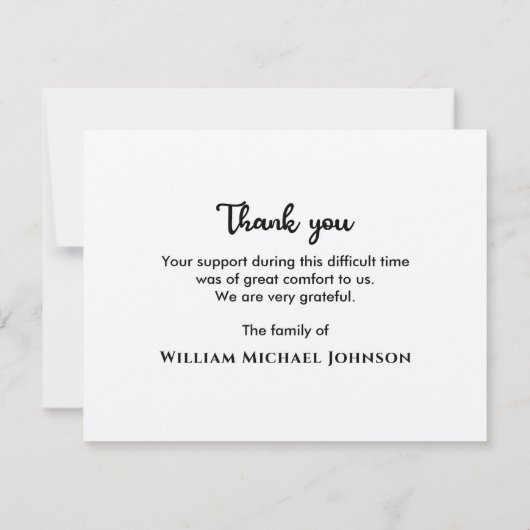 Deer in Loing Memory Herembrance Funeral Memorial Bedankkaart (Achterkant)