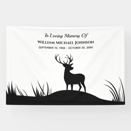 Deer in Loing Memory Herembrance Funeral Memorial Spandoek (Horizontaal)