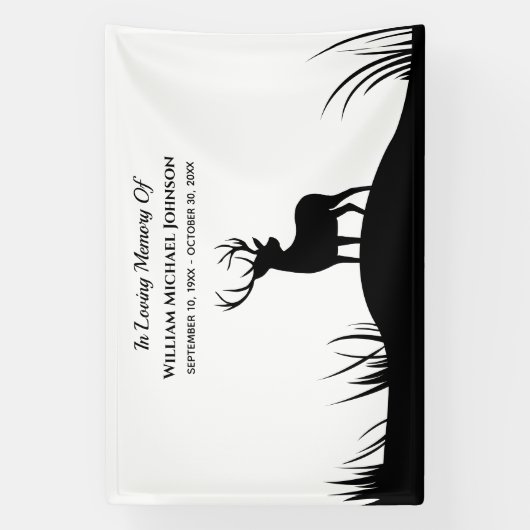 Deer in Loing Memory Herembrance Funeral Memorial Spandoek (Verticaal)