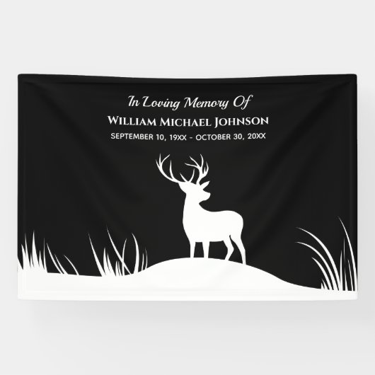 Deer in Loing Memory Herembrance Memorial Funeral Spandoek (Horizontaal)
