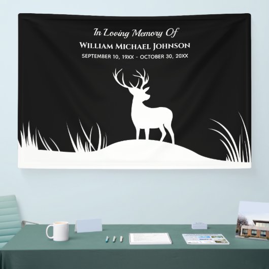 Deer in Loing Memory Herembrance Memorial Funeral Spandoek (Beurs)