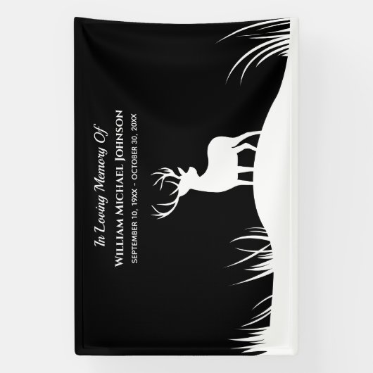 Deer in Loing Memory Herembrance Memorial Funeral Spandoek (Verticaal)