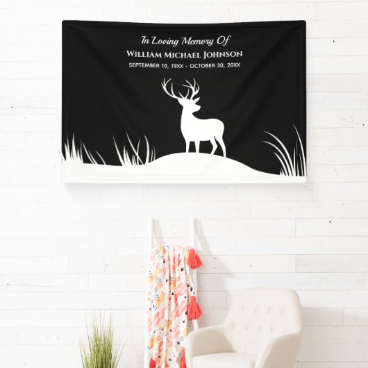 Deer in Loing Memory Herembrance Memorial Funeral Spandoek (Insitu)