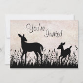 Deer in Meadow Baby shower Uitnodiging (Voorkant)