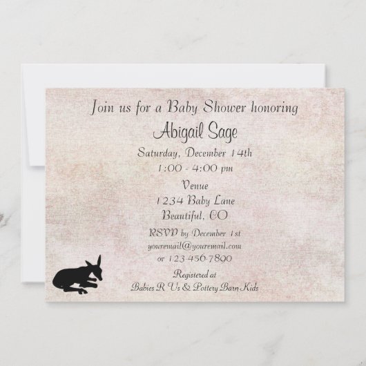 Deer in Meadow Baby shower Uitnodiging (Achterkant)