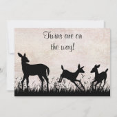 Deer in Meadow Twins Baby shower Uitnodiging (Voorkant)