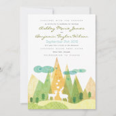 Deer in Mountain Valley Rustic Wedding Invitation Kaart (Voorkant)