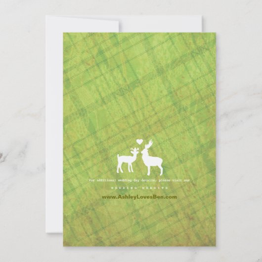 Deer in Mountain Valley Rustic Wedding Invitation Kaart (Achterkant)