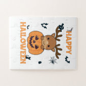 Deer in Pumpkin Cute Deer Happy Halloween Legpuzzel (Horizontaal)