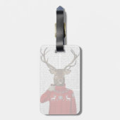 Deer in Ski Sweater 2 Bagagelabel (Achterkant verticaal)