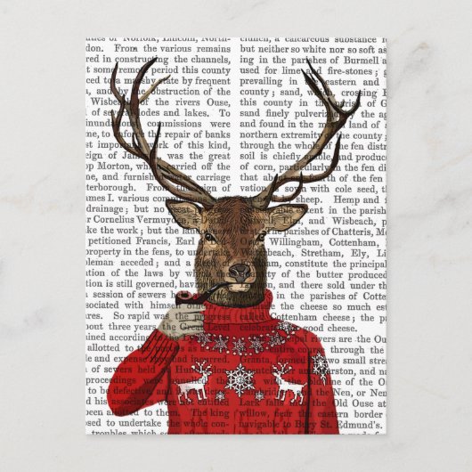 Deer in Ski Sweater 2 Briefkaart (Voorkant)
