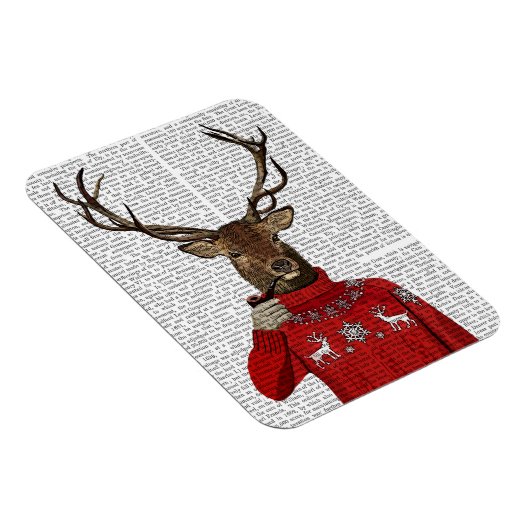 Deer in Ski Sweater 2 Magneet (Rechterzijde)
