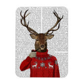 Deer in Ski Sweater 2 Magneet (Verticaal)
