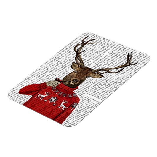 Deer in Ski Sweater 2 Magneet (Linkerzijde)