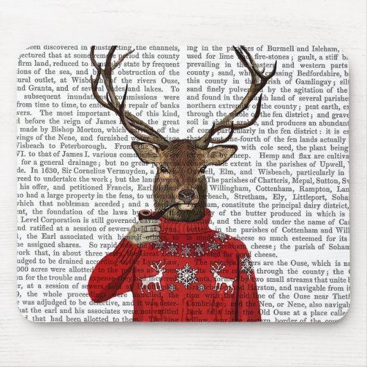 Deer in Ski Sweater 2 Muismat (Voorkant)