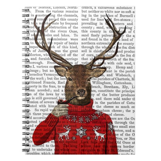 Deer in Ski Sweater 2 Notitieboek (Voorkant)