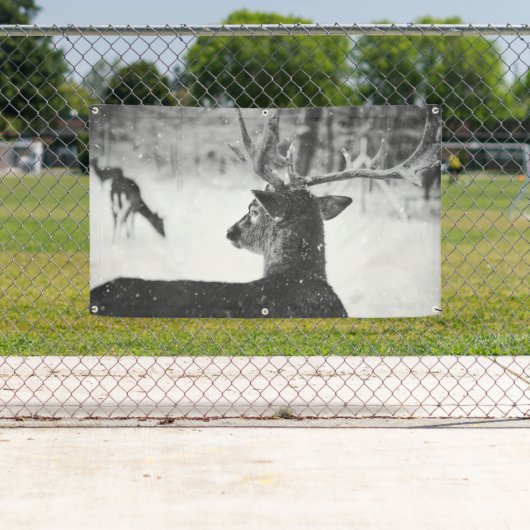 DEER IN SNEEUWBanner MET GROMMETEN Spandoek (Insitu)