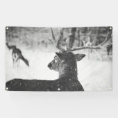 DEER IN SNEEUWBanner MET GROMMETEN Spandoek (Horizontaal)
