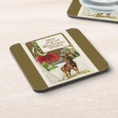 Deer in Sneeuwkerst Bier Onderzetter (Linkerzijde)