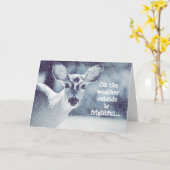 Deer in Sneeuwkerstfeestdag Kaart (Gele Bloem)