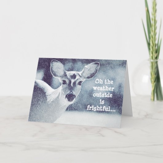 Deer in Sneeuwkerstfeestdag Kaart (Voorkant)