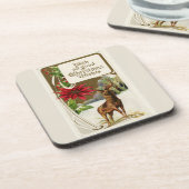  Deer in Sneeuwlichte kerst Onderzetter (Linkerzijde)