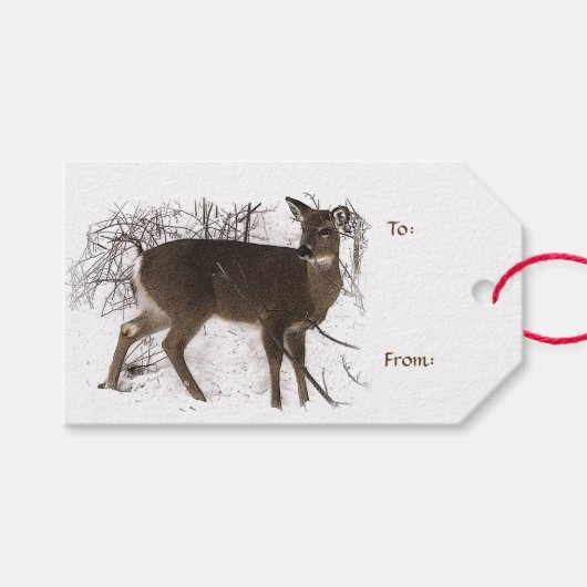 Deer in Sneeuwpak van cadeautjes Labels Cadeaulabel (Voorkant (Horizontaal))