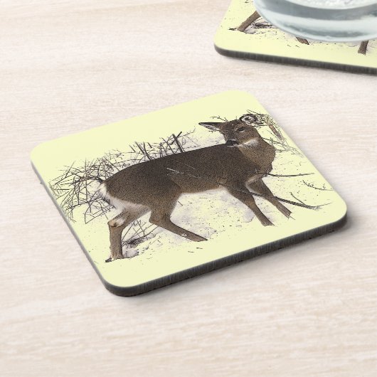 Deer in Snow Onderzetter (Linkerzijde)