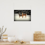 Deer in Snow Poster (Keuken)
