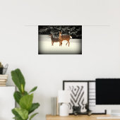 Deer in Snow Poster (Thuiskantoor)