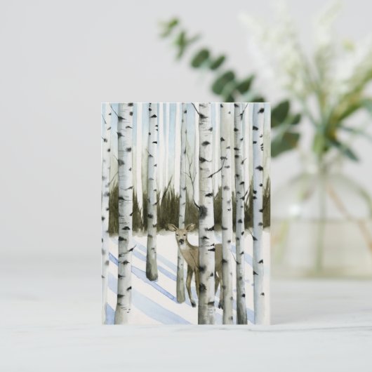 Deer in Snowfall Briefkaart (Staand voorkant)