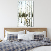 Deer in Snowfall Canvas Afdruk (Insitu (Slaapkamer))