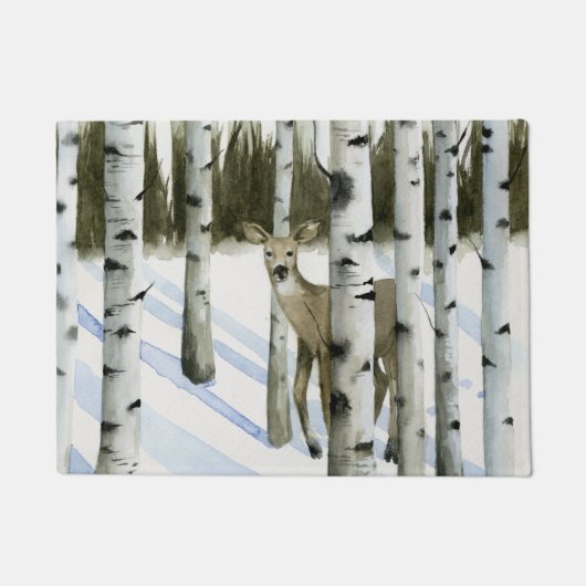 Deer in Snowfall Deurmat (Voorkant)