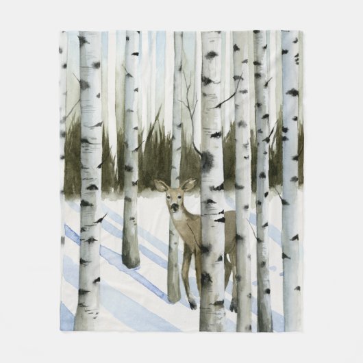 Deer in Snowfall Fleece Deken (Voorkant)