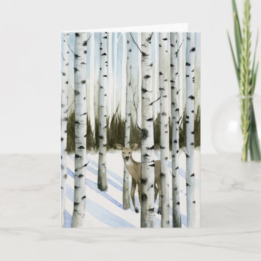 Deer in Snowfall Kaart (Voorkant)