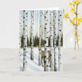 Deer in Snowfall Kaart (Gele Bloem)