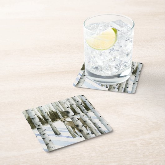 Deer in Snowfall Kartonnen Onderzetters (Insitu)