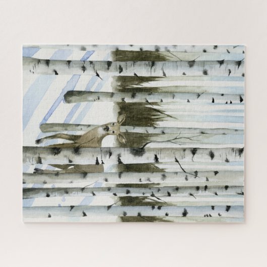 Deer in Snowfall Legpuzzel (Horizontaal)