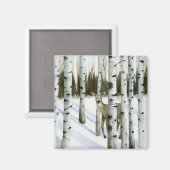 Deer in Snowfall Magneet (Voorkant / Achterkant)