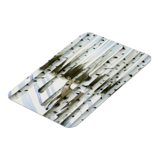 Deer in Snowfall Magneet (Linkerzijde)