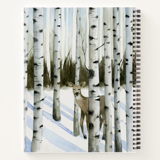 Deer in Snowfall Notitieboek (Achterkant)