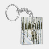 Deer in Snowfall Sleutelhanger (Voorkant Links)