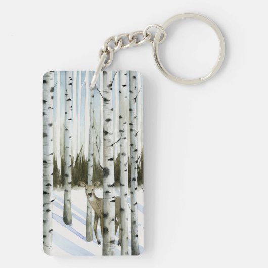 Deer in Snowfall Sleutelhanger (achterkant)