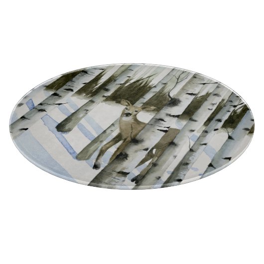 Deer in Snowfall Snijplank (Hoek)