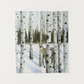 Deer in Snowfall Wandkleed (Voorkant)