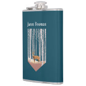 Deer in the Birch bossen / Persoonlijke naam Heupfles (Links)