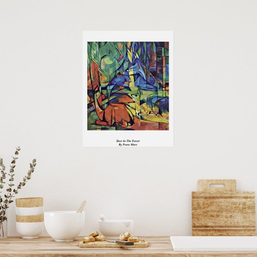 deer in the Forest ( ii ) van franz marc Poster (Keuken)