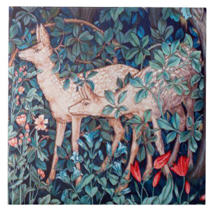 Deer in The Forest, William Morris Tegeltje