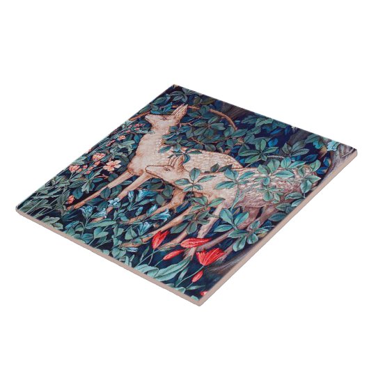 Deer in The Forest, William Morris Tegeltje (Zijkant)